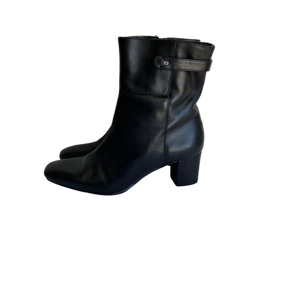 Bandalino Womens Black Leather Biker boots Ankle Boots Size 7.5M - Picture 3 of 12